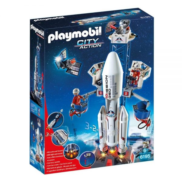 playmobil space rocket with launch site 6195